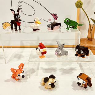 Bros 玩具柯基男女儿童益智礼物 Block国产积木萌趣动物小颗粒拼装