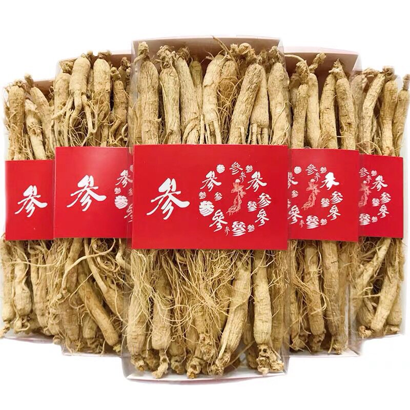 长白山人参整枝散装白参生晒干人参500g泡酒炖汤干货药材50根左右