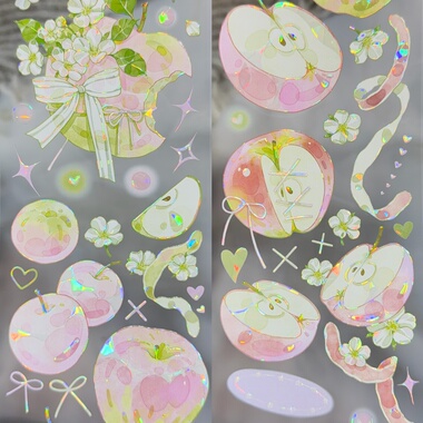 朝夕分装手账胶带春日三部曲荔枝气泡水粉草莓丛水果系列流麻咕卡