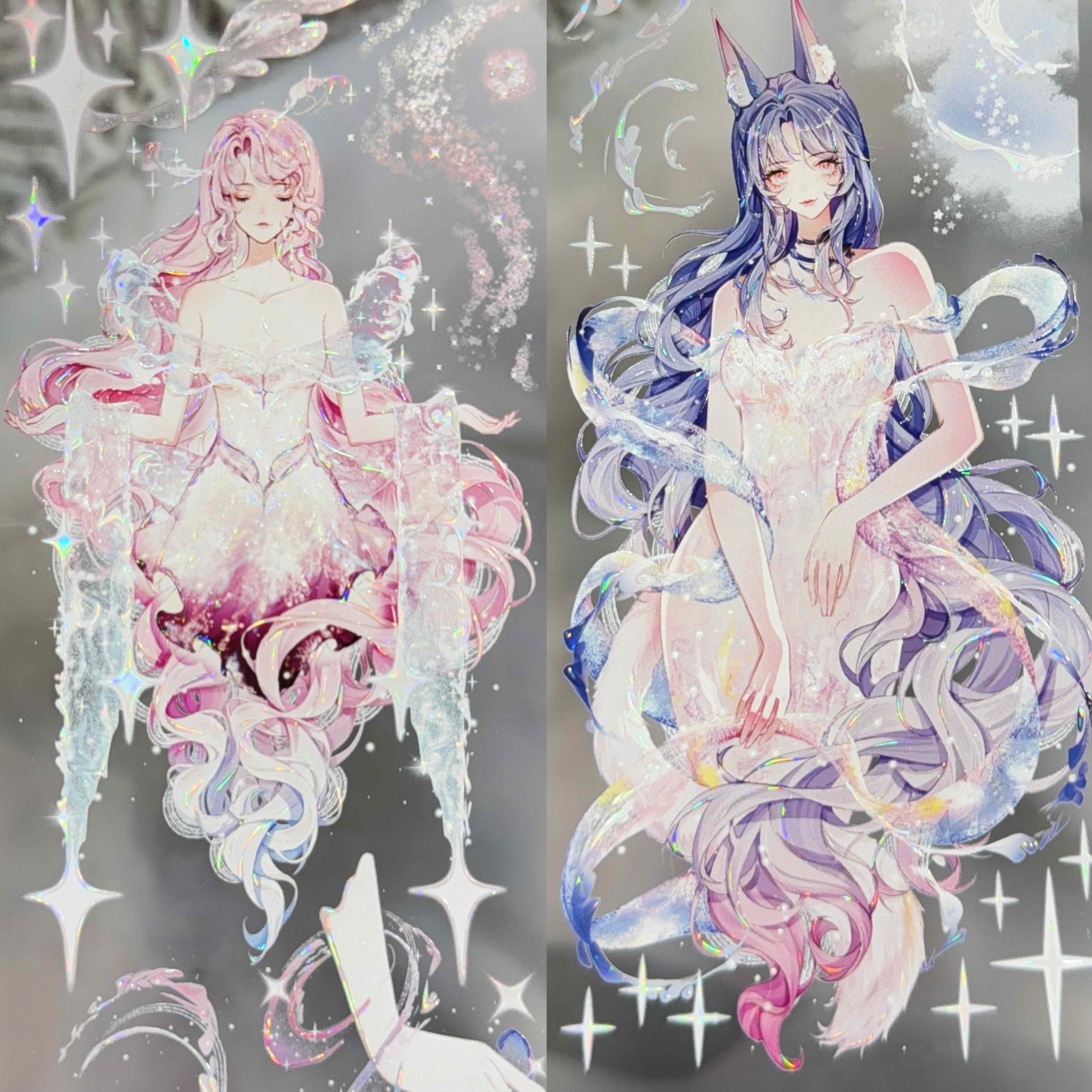 魔法堂分装手账胶带流羽星璨迷幻电子人物女孩可爱风流麻咕卡背卡