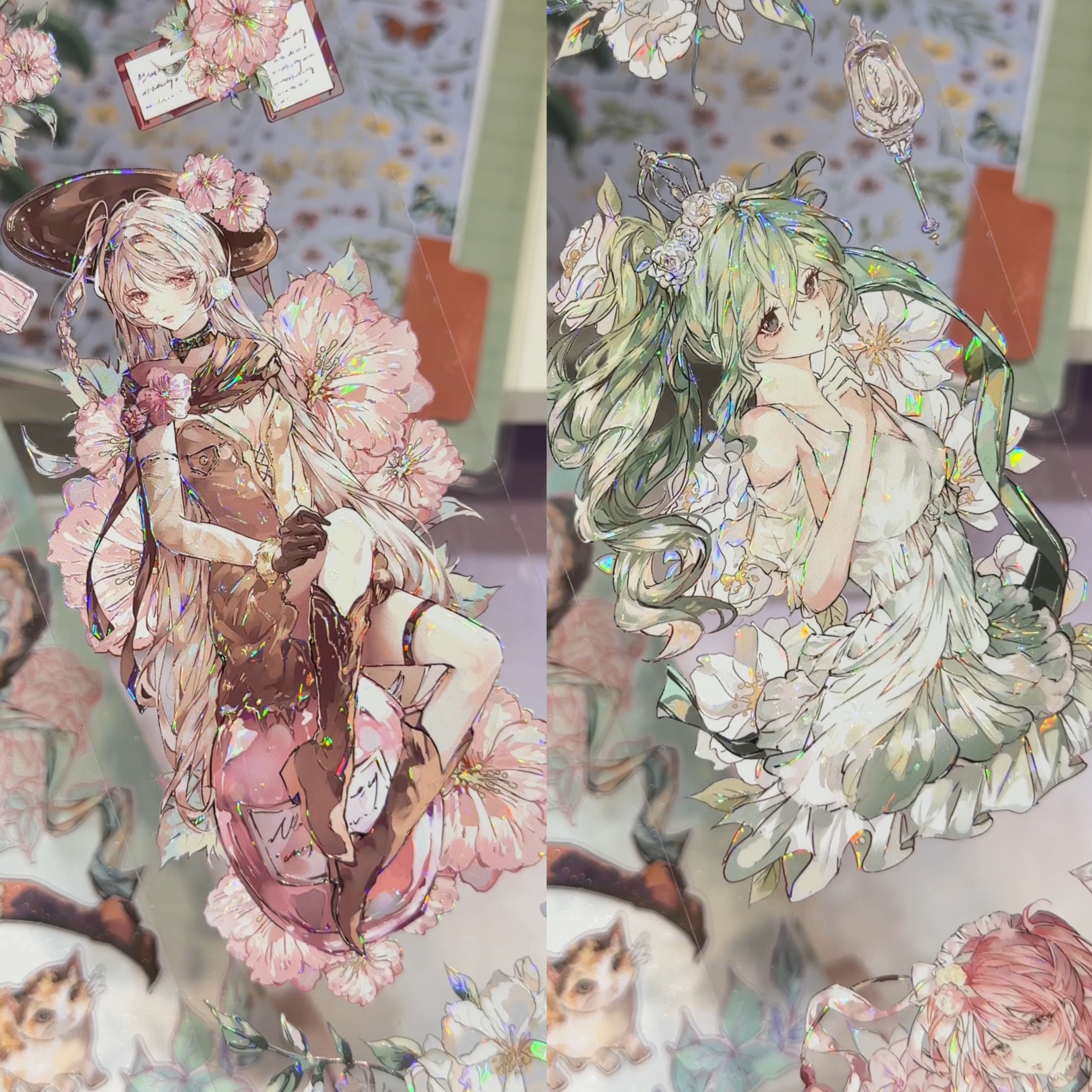 巫女sama分装手账胶带温庭茶叙伴花眠女孩可爱流麻咕卡背卡