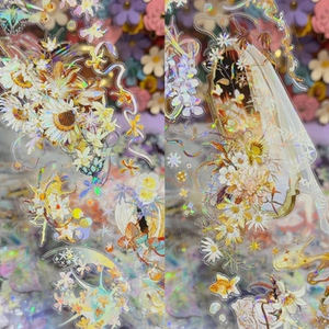 StudioVI分装模切手账胶带花眠浅寐鱼憩浅寐花朵素材咕卡背卡拼贴