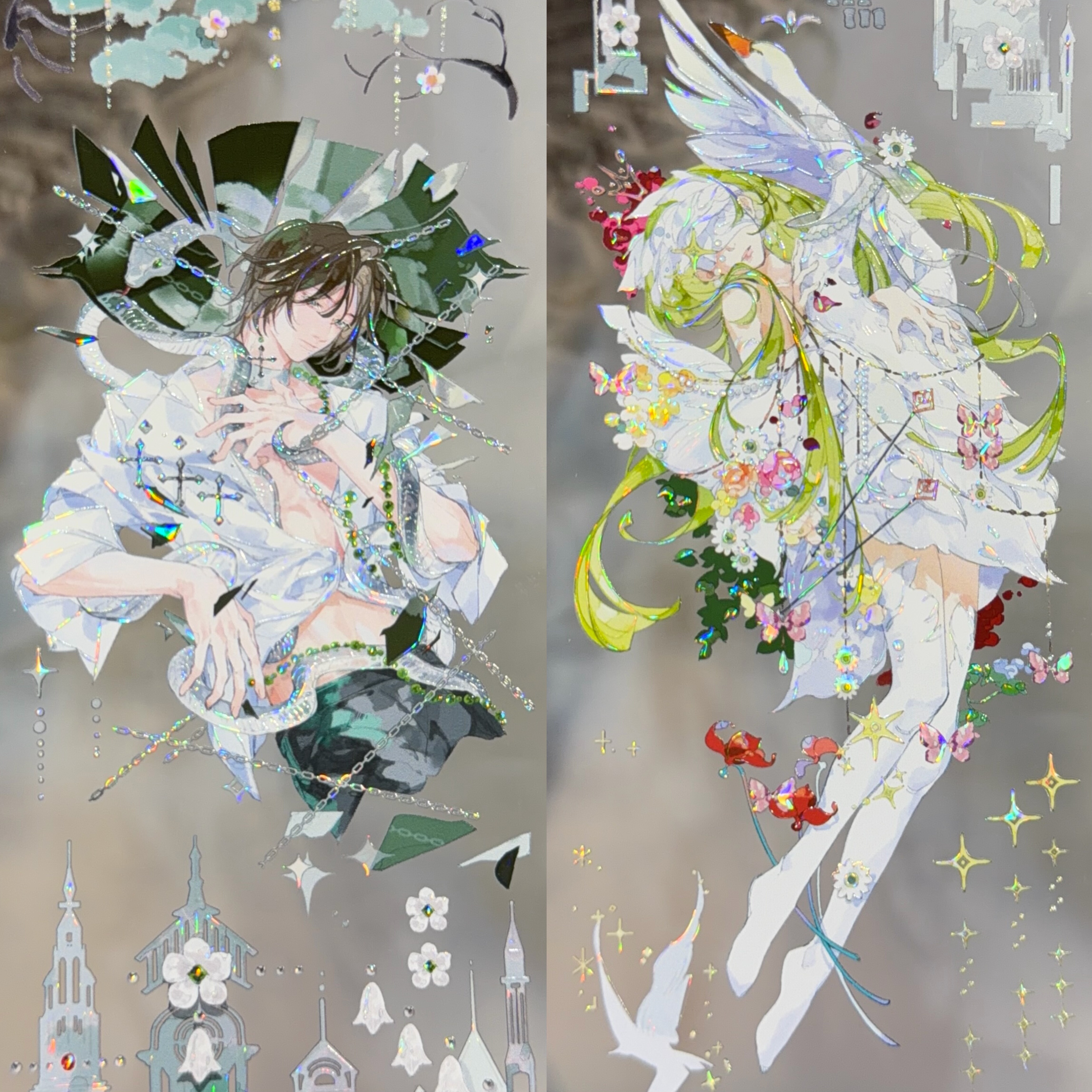 第九航道分装手账胶带附耳倾听你若流星降临人物女贝壳光流麻咕卡
