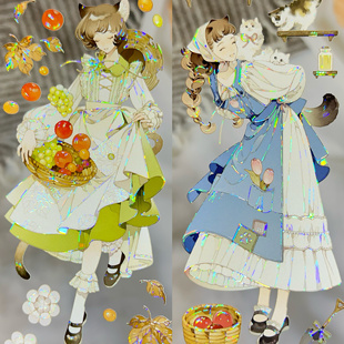 Shine分装胶带喵步轻盈鳞光蝶影爱以朝夕人物女流麻咕卡手账贴纸