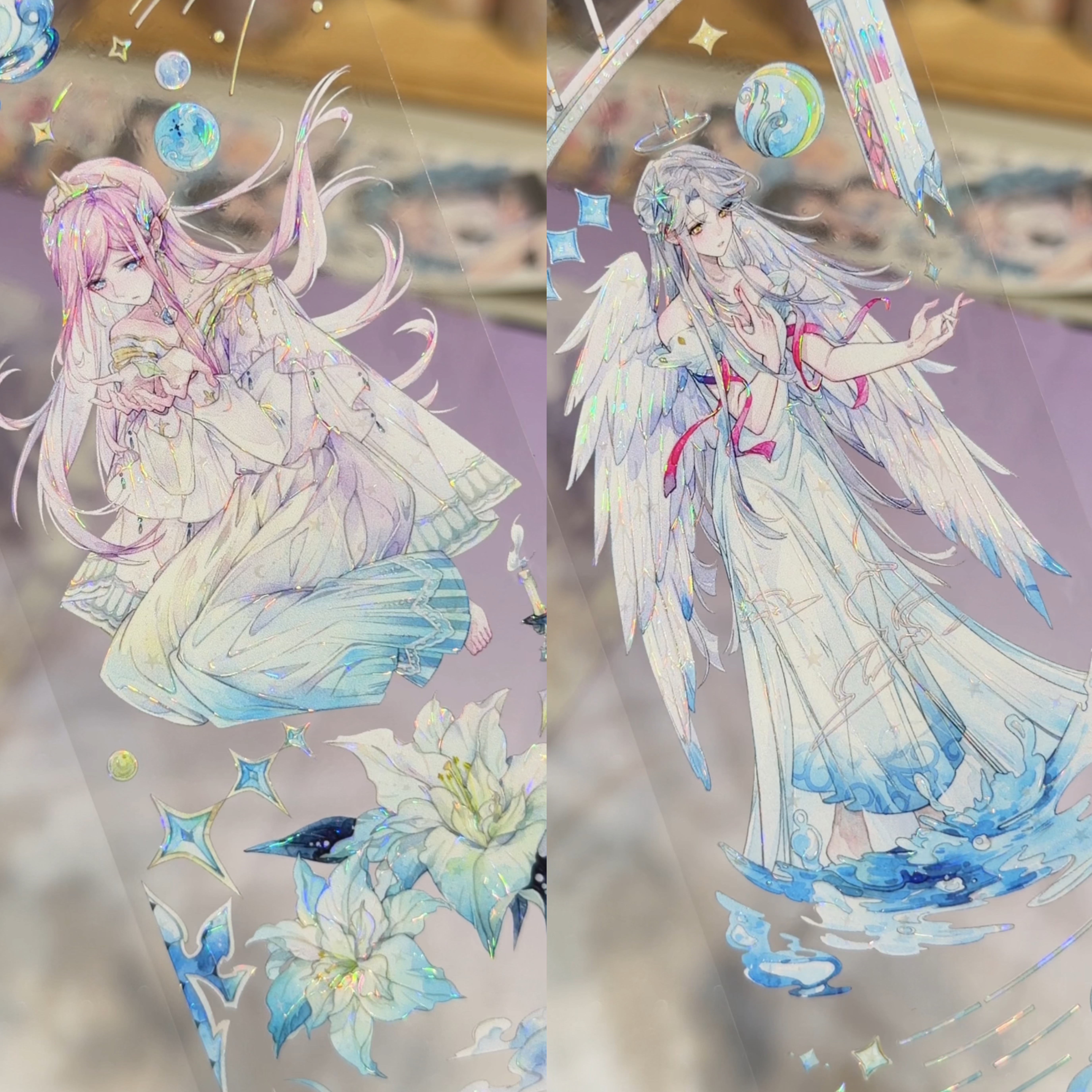 百岚分装手账胶带星漩拾星海岸人物女流麻咕卡手机背卡拼贴