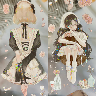 2墨染青叶复古女孩流麻咕卡手账 奥莉维亚1 能猫分装 胶带失落