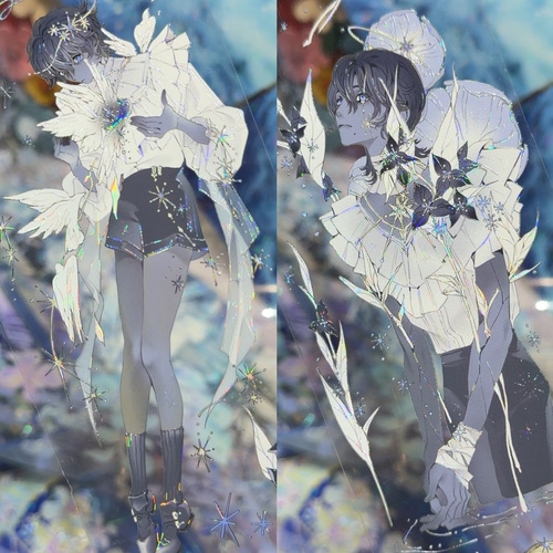 叉叉斯丢丢分装手账胶带雪夜来信人物男流麻咕卡背卡贝壳光