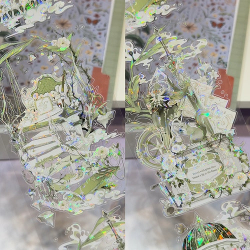 巫女分装胶带模切鹿野之鸣大背景绿系咕卡手账