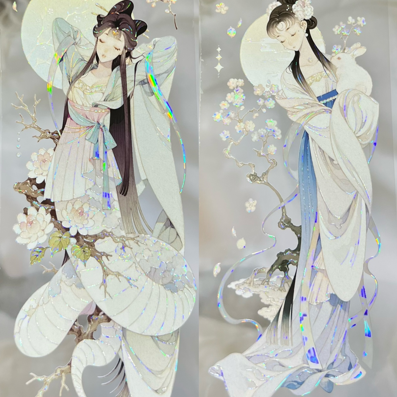 Shine分装胶带岁首仙宫月渡花神手账胶带古风女人物素材流麻咕卡