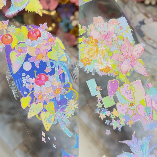 StudioVI分装手账胶带热带狂想花朵背景流麻咕卡背卡