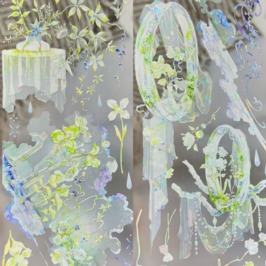 叉叉分装手账胶带花苔观察手记薄夏绒栗羽柏还林日花朵森林小物