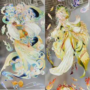 Dailylife分装手账胶带春日宴浮生霜华栖鹤影灵墟引渡行人物古风