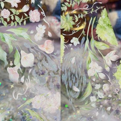 Just分装手账胶带陌上紫藤山谷百合雨濯春尘云水百合铃兰清语花朵