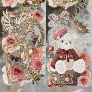 巫女模切分装 手账胶带玫瑰时光匣月霭囚笼雾蓝庄园纪事雾岛花语诗