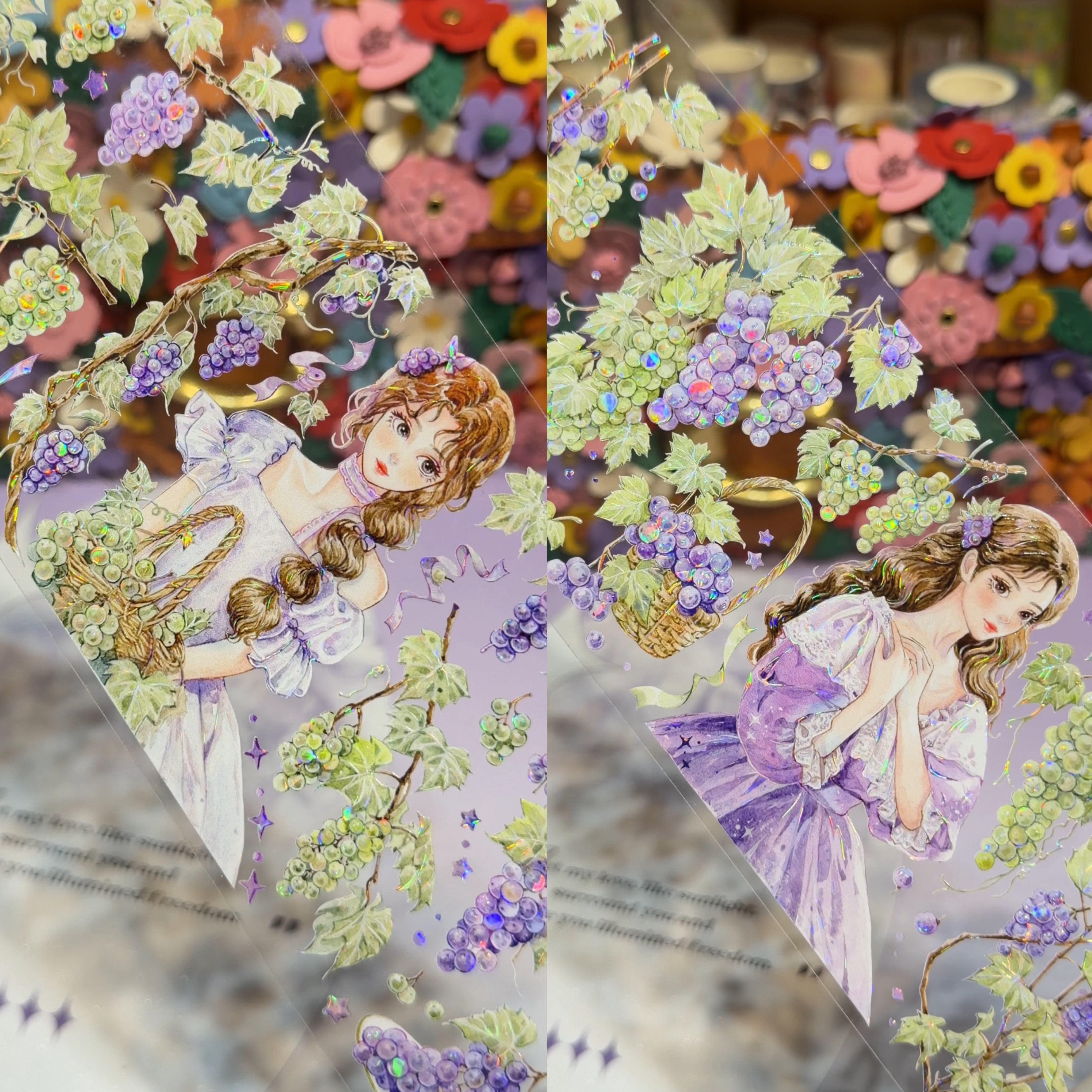 StudioVI分装手账胶带玲珑美汁汁仙露花妖彼岸荧惑录流麻咕卡葡萄