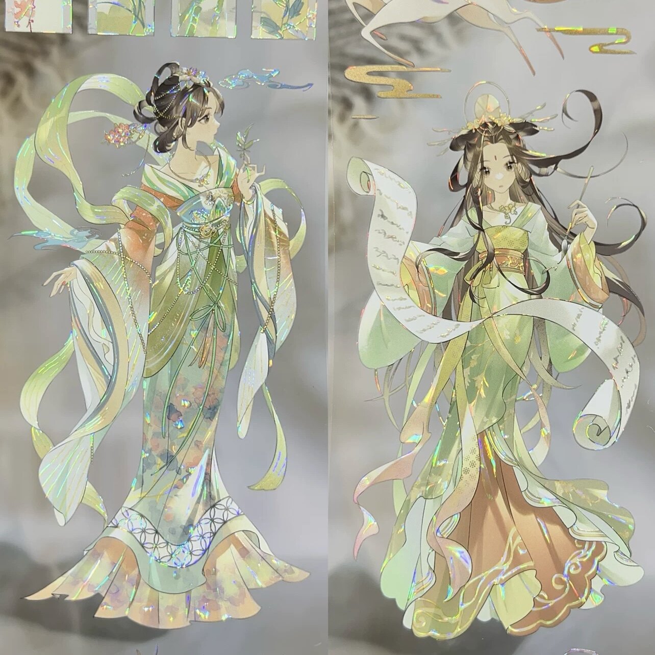 茶犁分装手账胶带鹿挽君雪里梅云中鹤古风人物女流麻咕卡贴纸