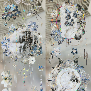 Wines分装 手账胶带玄花逢暮夜织星月抒古风背景流麻咕卡手机背卡