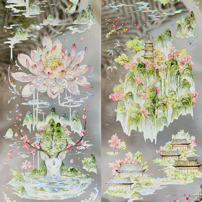 糖分超标分装手账胶带情人限定庭院春鹿林深处贝壳光流麻咕卡