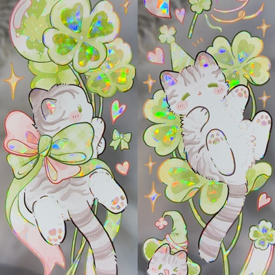 E厘米分装手账胶带一条小猫幸运小咔布招财进宝猫咪流麻咕卡背卡