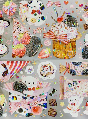 Menu分装手账胶带奥利奥工坊巧克力饼干小熊可爱流麻咕卡背卡拼贴