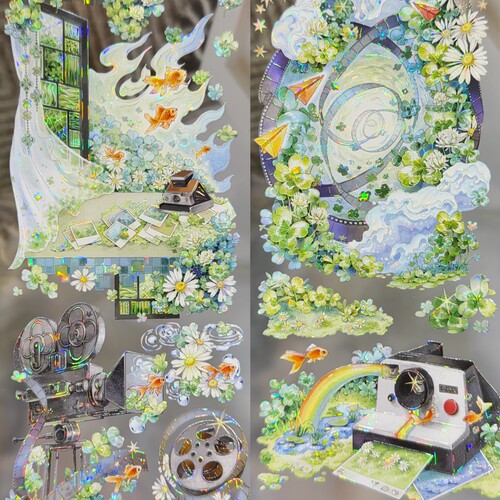 Shine工作室分装手账胶带幸运定格色彩花园秋日序章花间浅笑背景