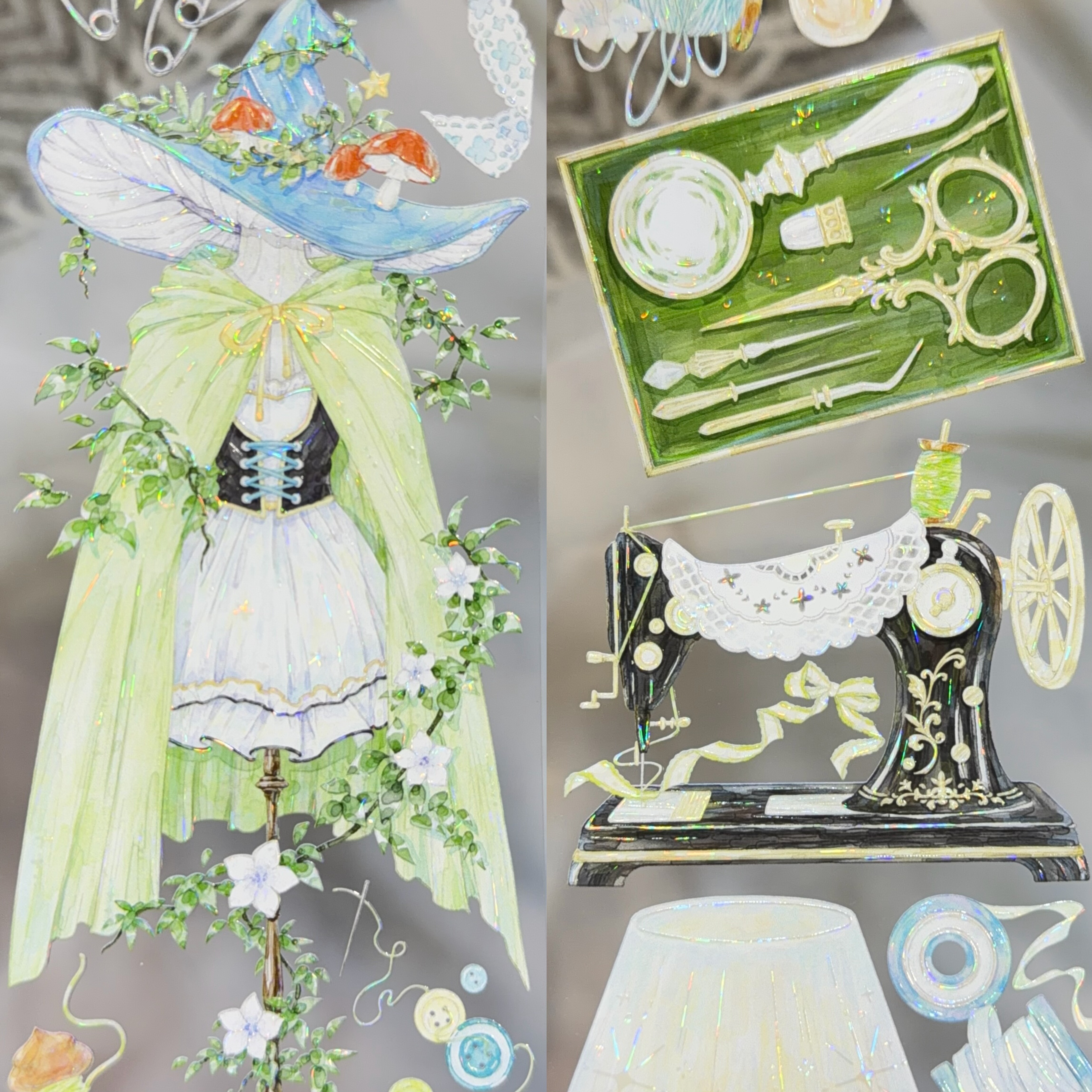 百岚分装手账胶带暖雨缝纫系列绿色流麻咕卡手机背卡小物素材,文具电教/文化用品/商务用品,和纸胶带,淘宝优惠券,粉丝福利购,淘宝优惠卷