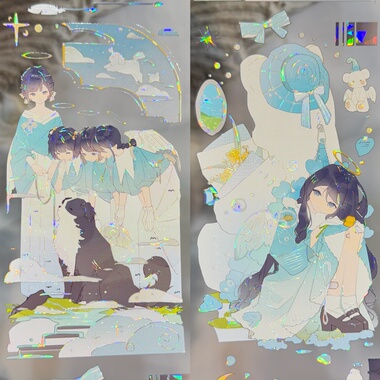 第九航道分装手账胶带湛蓝之约贝壳光流麻咕卡背卡