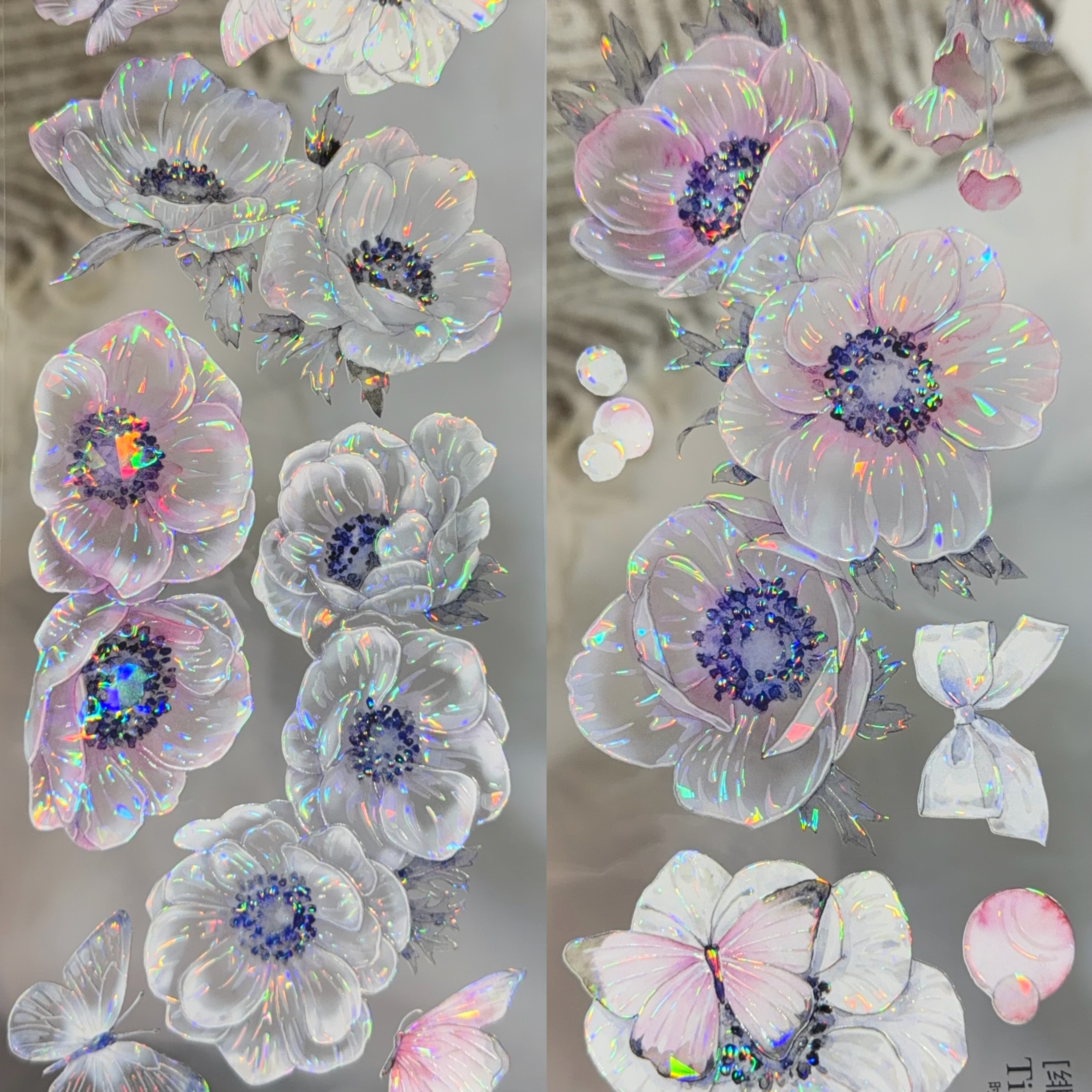 时间格子分装手账胶带刺夜巡者复古调花朵素材流麻咕卡背卡拼贴