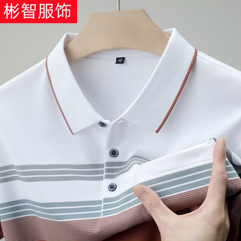 肥佬夏季短袖加肥加大码宽松休闲半袖POLO衫中年胖男人外贸t恤薄