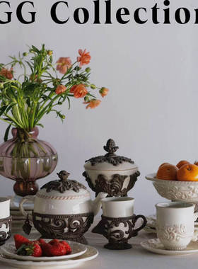 出口欧洲GG 经典象牙白全系列鸢尾花铸铝送礼