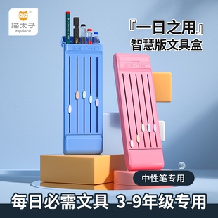 猫太子一日之用铅笔盒小学生多功能文具盒铅笔橡皮擦尺子中性笔盒
