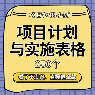 250多个IT项目计划与甘特图工作进度目标实施表格含CMMI3标准模板