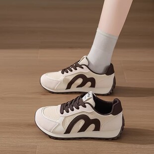 休闲运动女鞋 百搭学生鞋 2026新款 ins超火德训鞋 子 皮面阿甘鞋 春季
