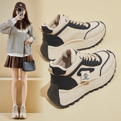新款秋冬季百搭厚底高帮鞋