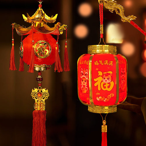 新年发光音乐灯笼小孩手提玩具