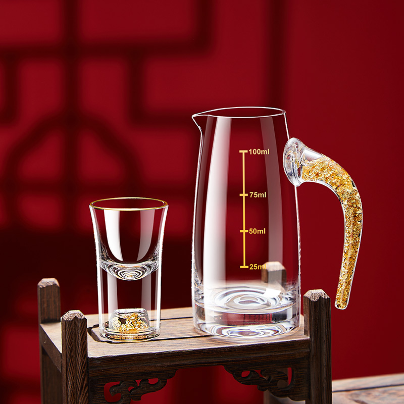 创意金箔白酒杯金边分酒器白酒壶