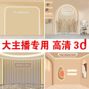 新款高级感直播间3d立体装饰墙布高清服装背景墙布置直播背景布