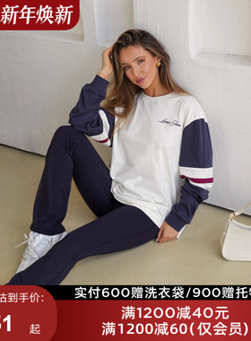 LornaJane瑜伽健身运动瑜伽t恤长袖上衣罩衫VARSITY健身服瑜伽服