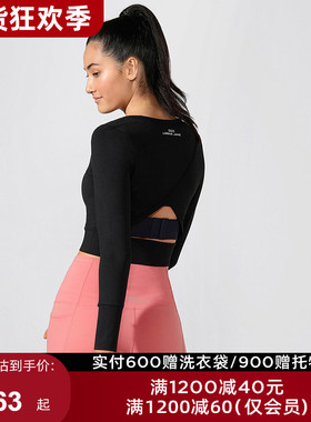 LornaJane开背WORKOUT BM短款长袖瑜伽上衣户外跑步女LJ