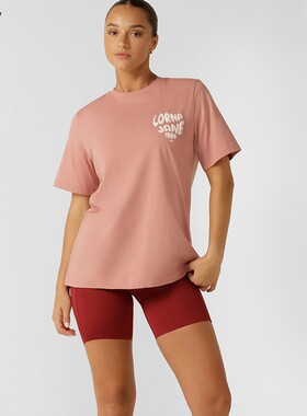 LornaJane运动上衣T恤短袖棉宽松RELAXED瑜伽跑步日常休闲女LJ