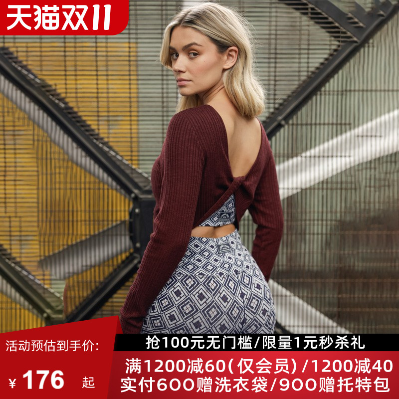 LJ长袖美背运动上衣罩衫