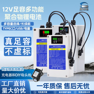 12v聚合物锂电池防水大容量监控路灯广告移动灯箱户外电源外壳24V