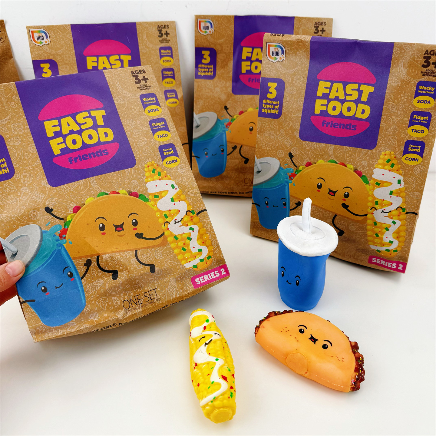 出口速食朋友捏捏乐套装快餐玩具解压慢回弹打包袋FASTFOODfriend