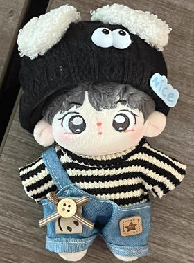 15cm娃衣棉花娃娃正常体衣服套装背带裤男女通用可爱学院风系列