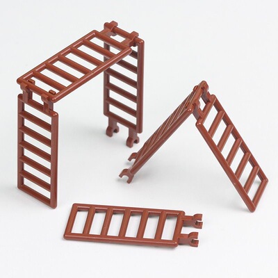 DIY小颗粒积木MOC建筑房屋子场景零配件消防楼梯子围栏栏杆阶梯