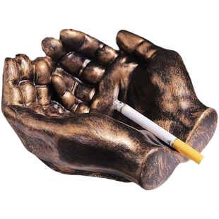 烟灰缸创意高级感家用轻奢简约烟缸树脂防飞灰办公室桌面装饰摆件