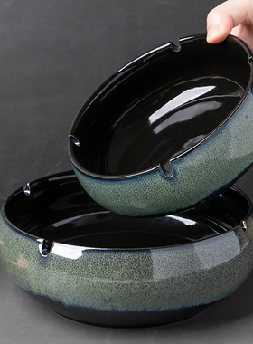 大号烟灰缸创意个性陶瓷烟缸家用复古中式客厅轻奢办公室潮流烟缸