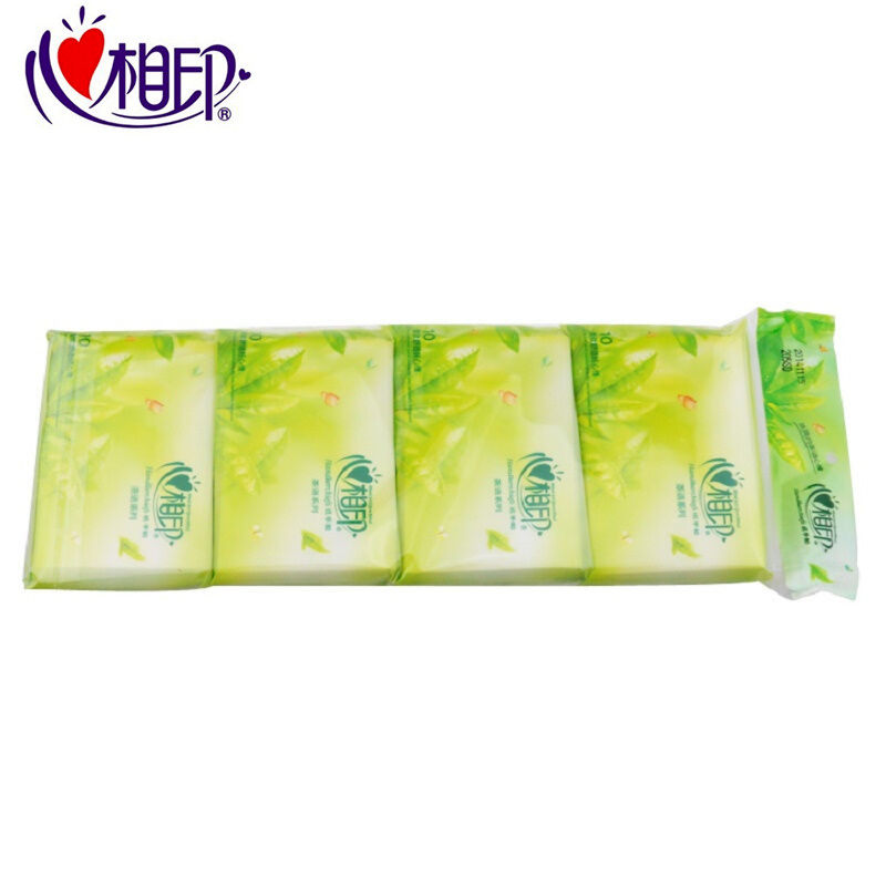 心相印皮夹纸手帕纸茶语面巾纸小包餐巾纸加香8条64包钱夹纸W910