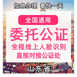 山东省公证处委托书声明签名字出行同意书证据保全过户异地远程