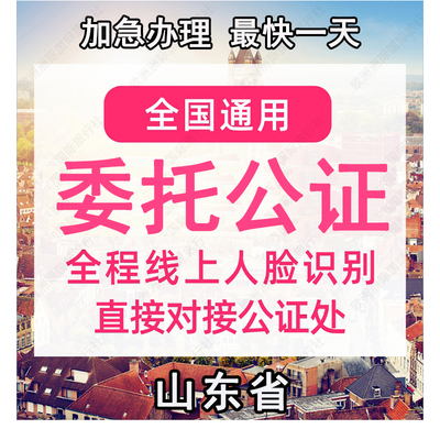 山东省公证处委托书声明签名字出行同意书证据保全过户异地远程